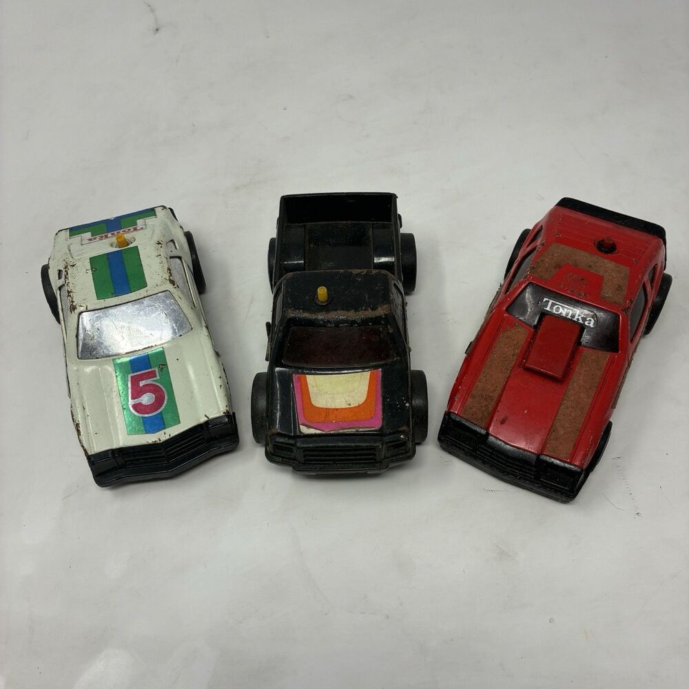 Vintage Tonka Steel Clutch Poppers Push-Button Friction Cars. Lot of 3. Japan